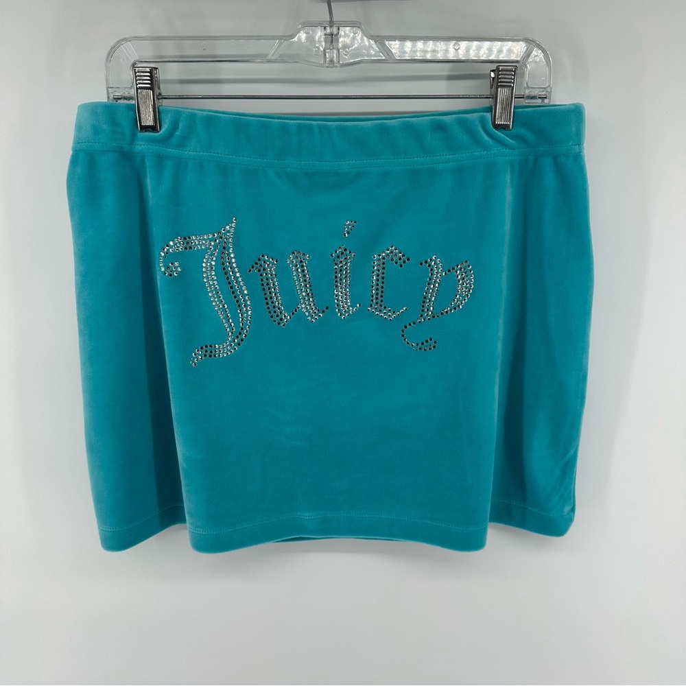 Juicy Couture Embossed Velour Y2k Wrap Skirt Bedazzled Logo coquette baddie glam